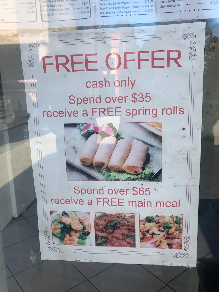 Menu, Menai Chinese Takeaway