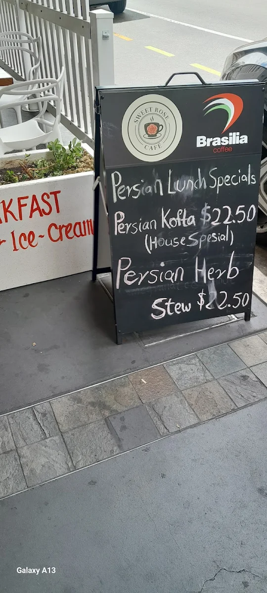 Menu, Sweet Rose Café