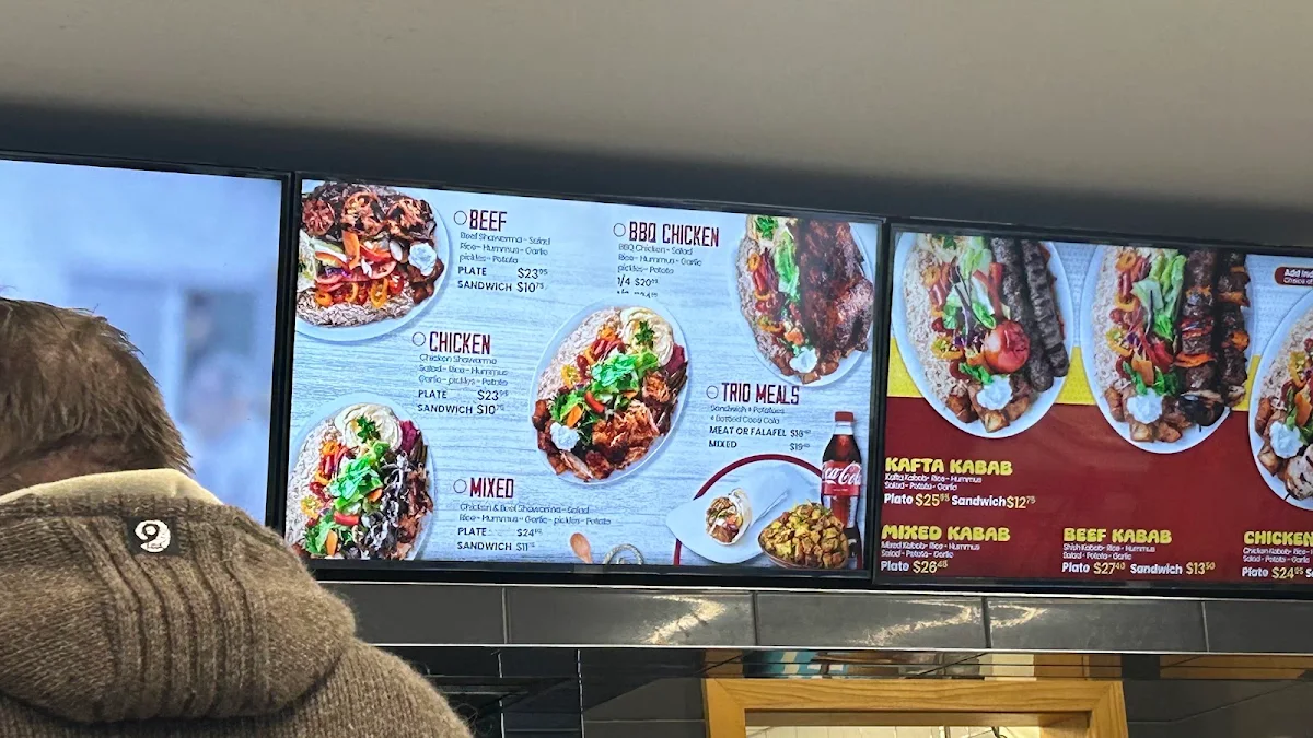 Menu, Ottawa Shawarma Palace