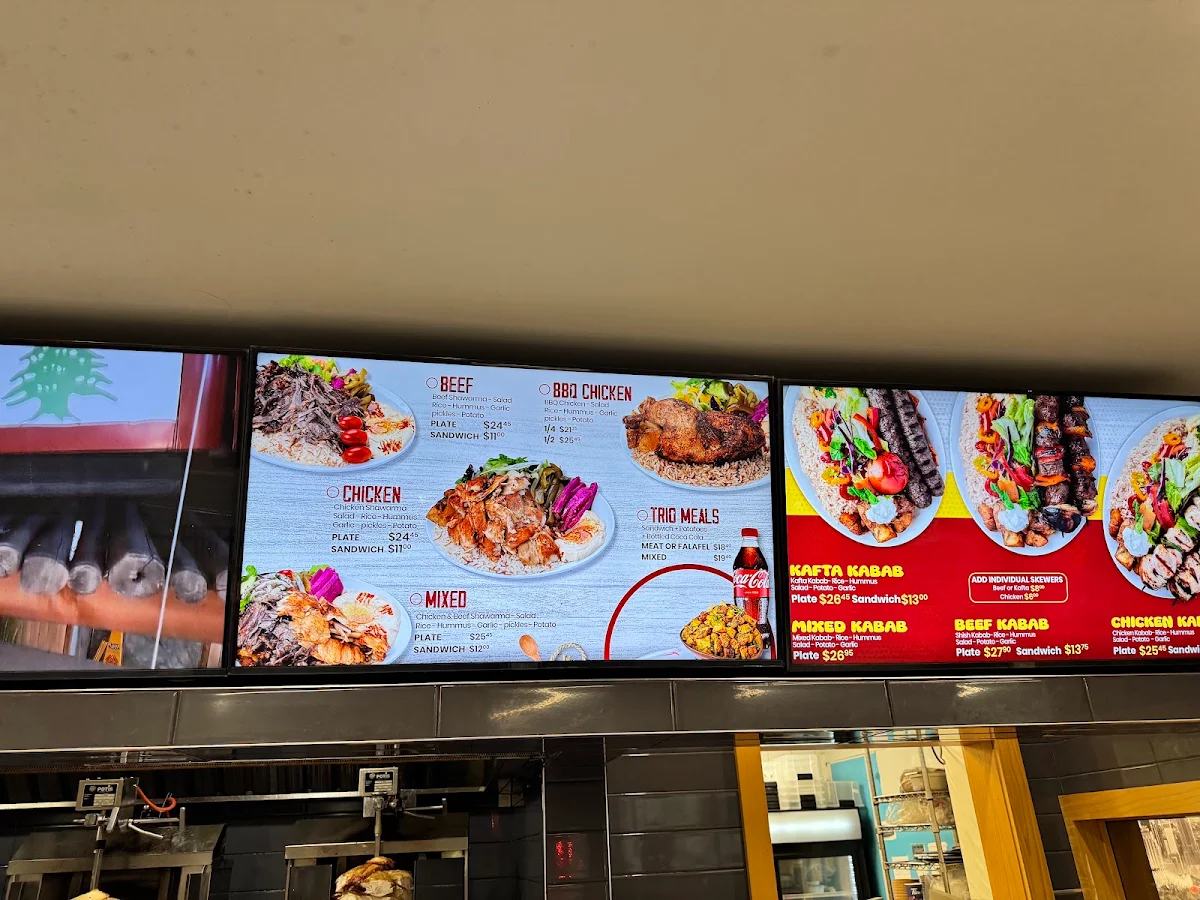Menu, Ottawa Shawarma Palace