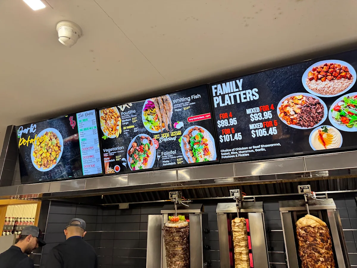 Menu, Ottawa Shawarma Palace