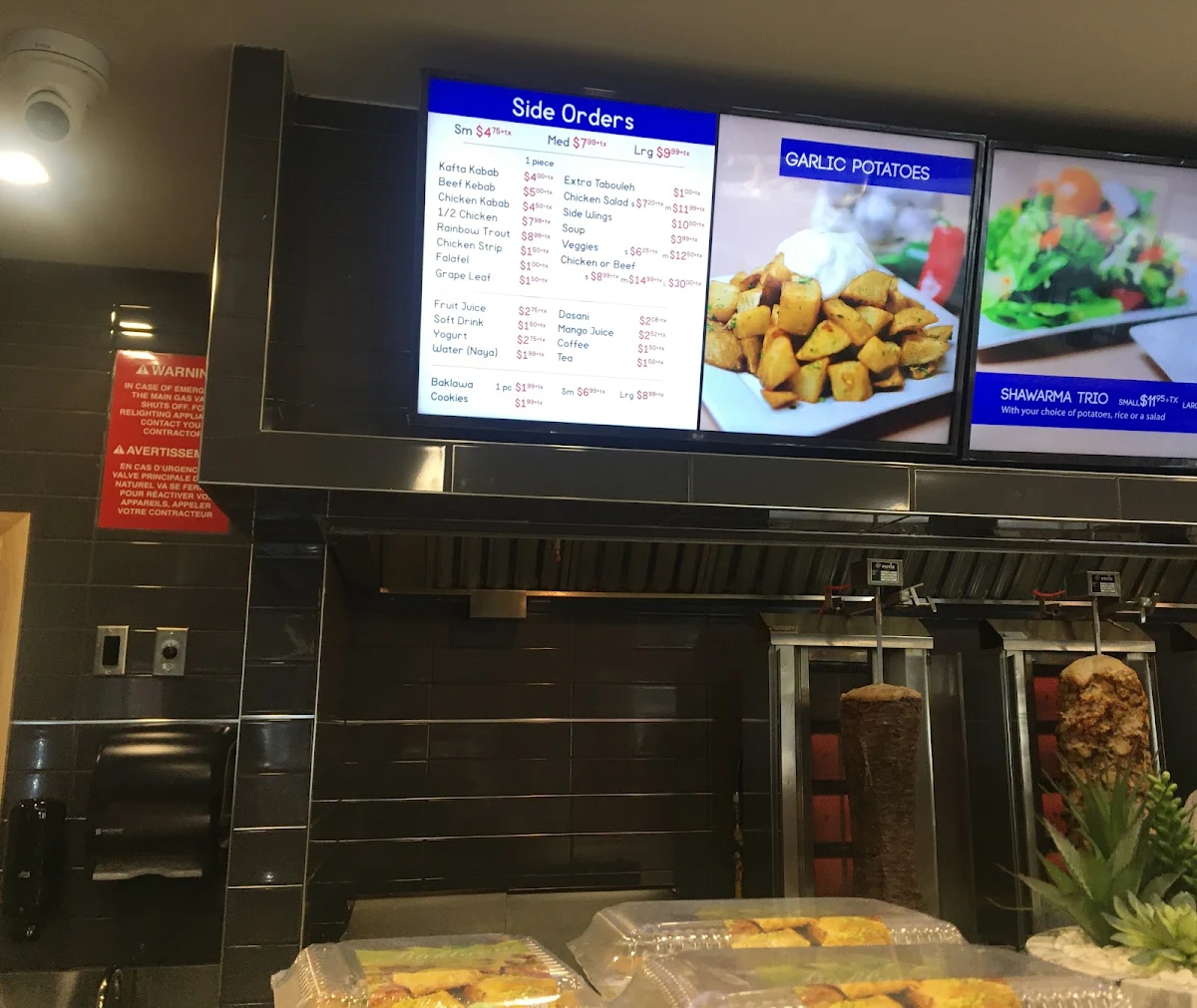 Menu, Ottawa Shawarma Palace