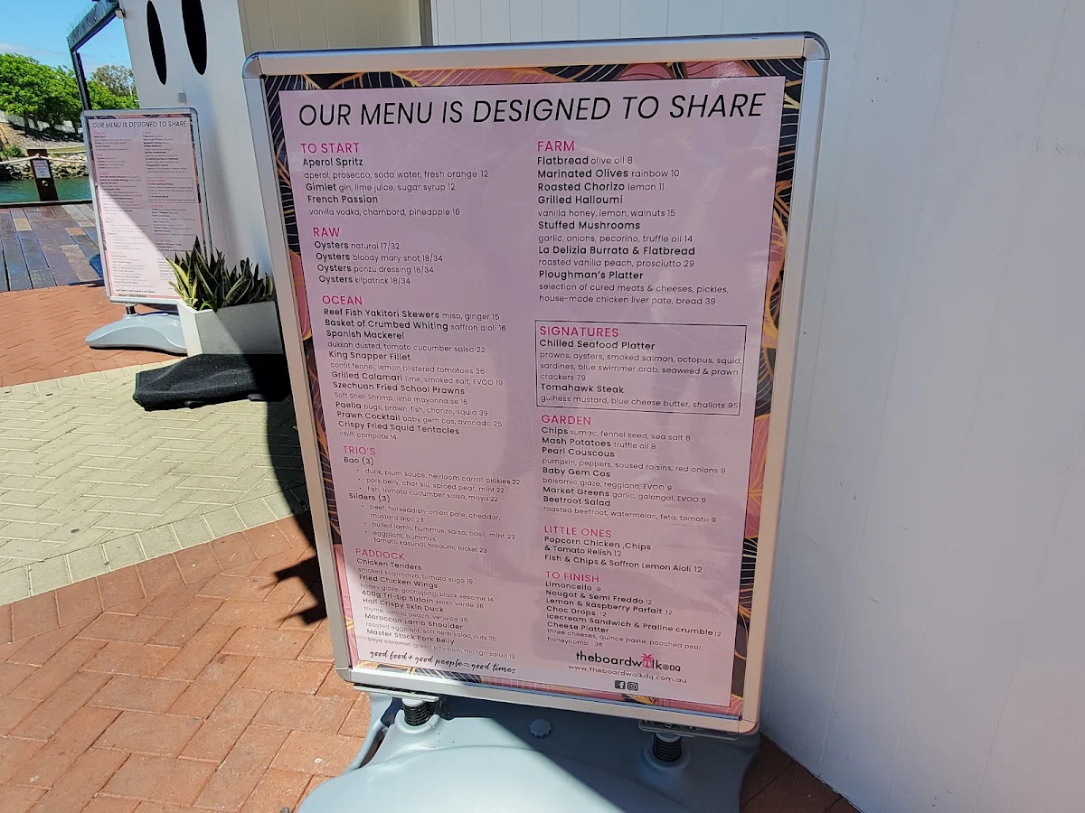 Menu, The Boardwalk @ DQ