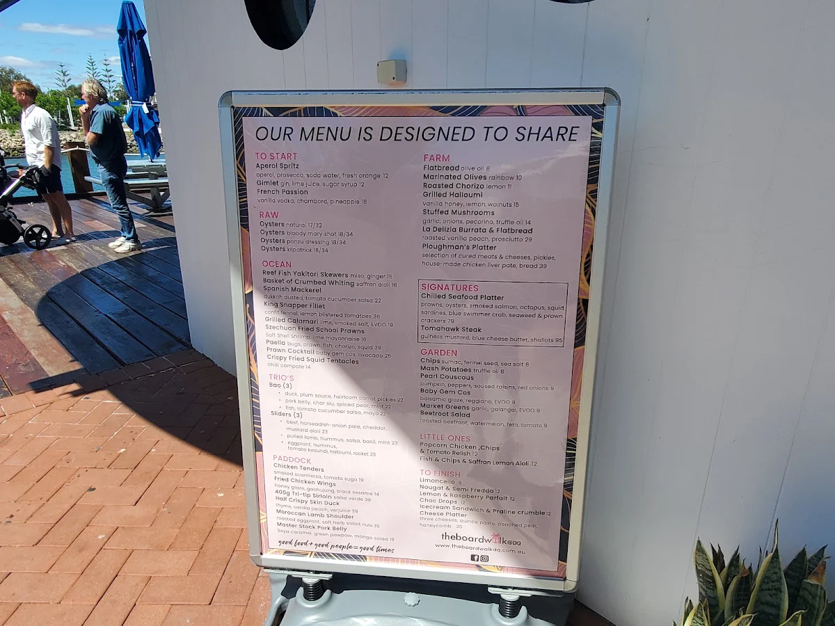 Menu, The Boardwalk @ DQ