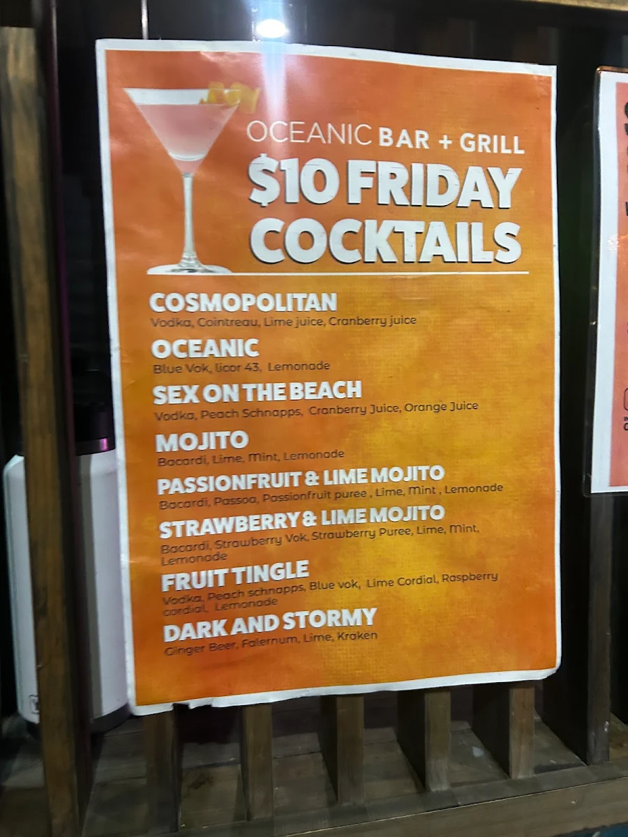 Menu, The Boardwalk @ DQ