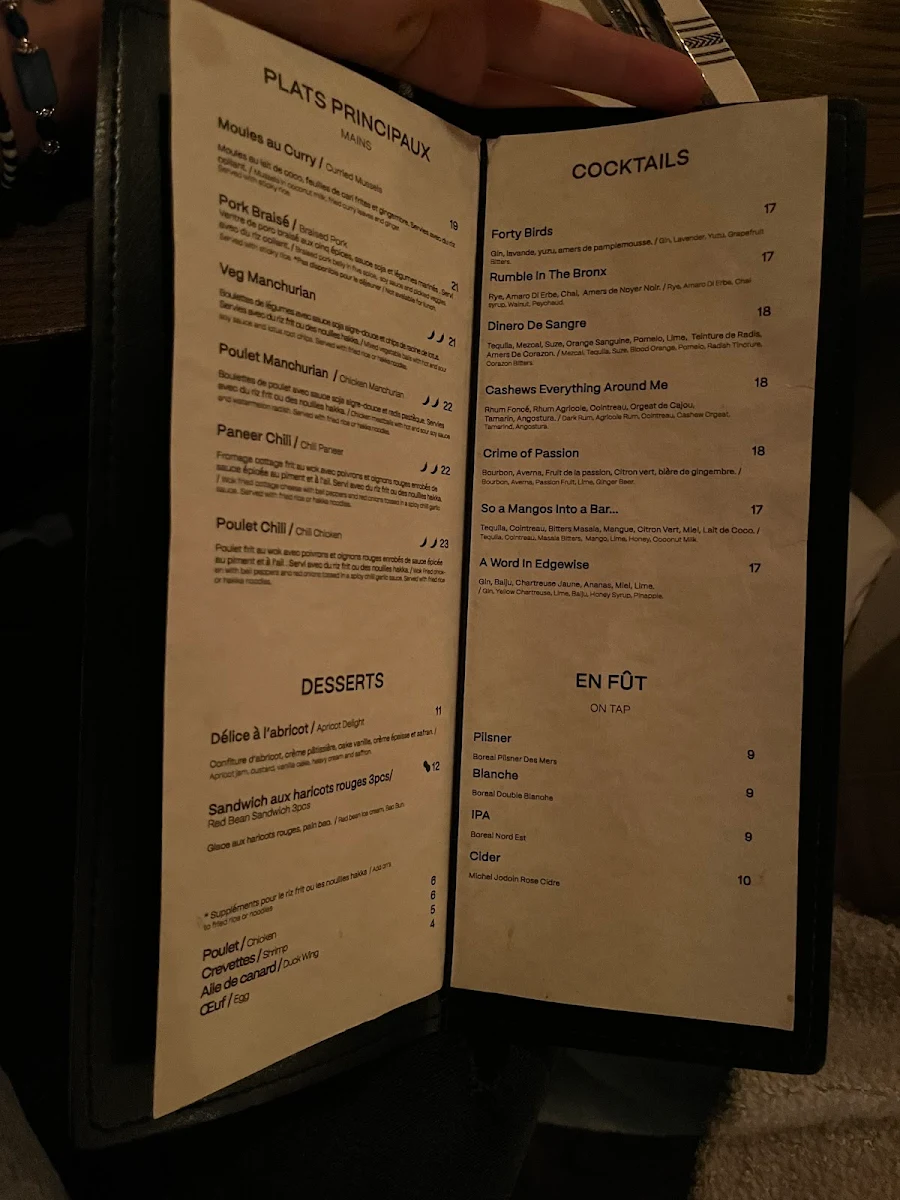 Menu, Oorja