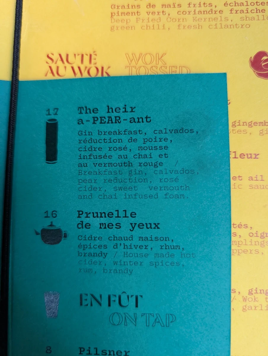 Menu, Oorja