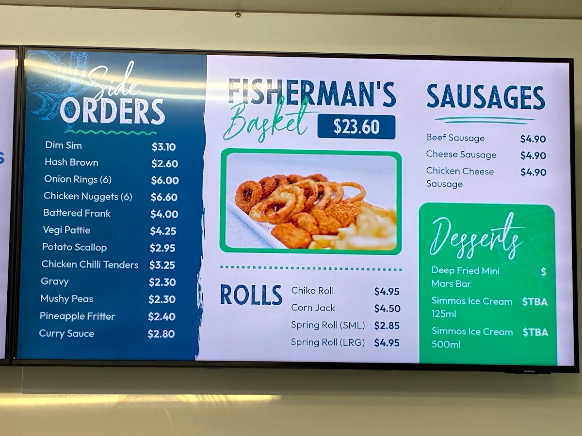 Menu, Albany Fish & Chips