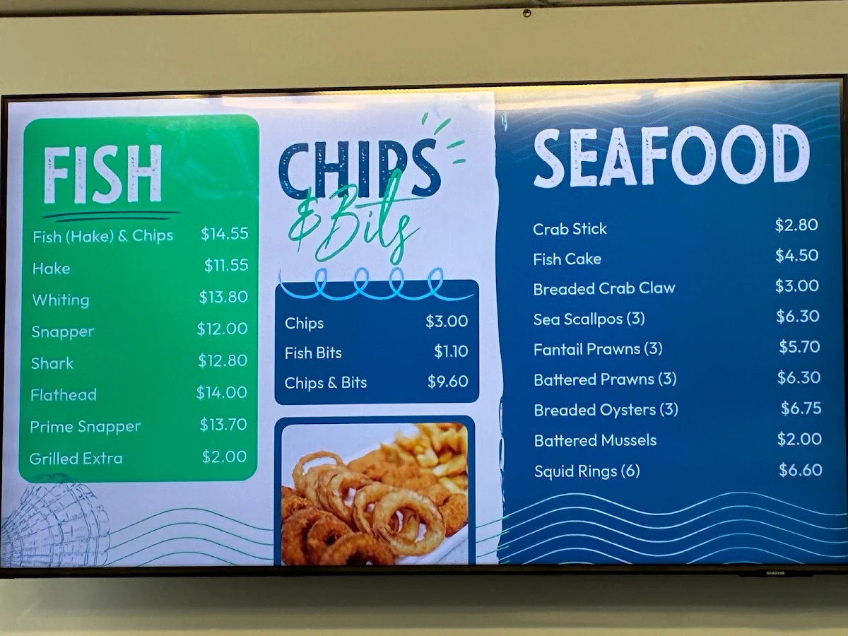 Menu, Albany Fish & Chips