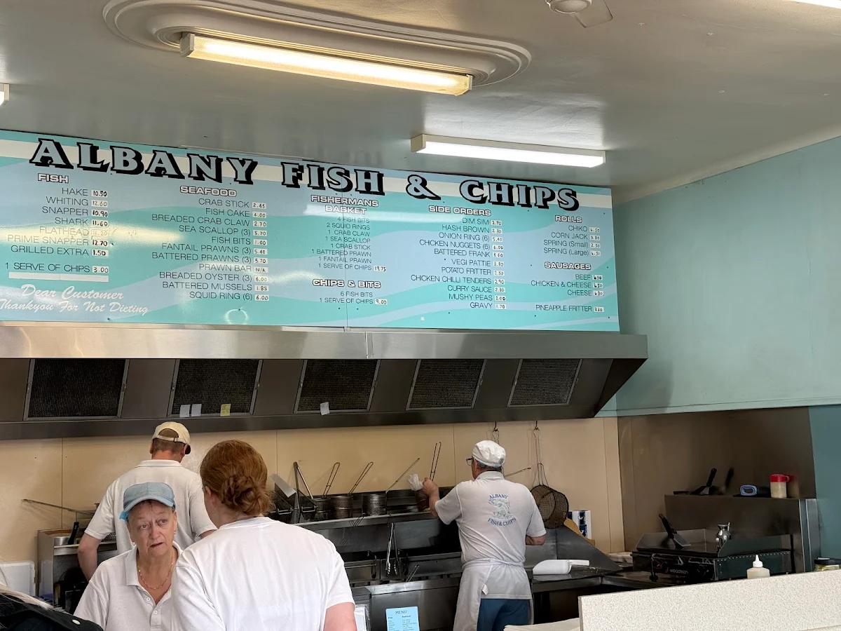 Menu, Albany Fish & Chips