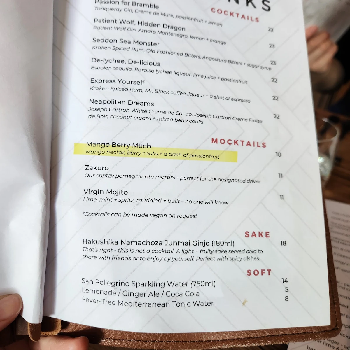 Menu, Luxsmith Restaurant + Bar