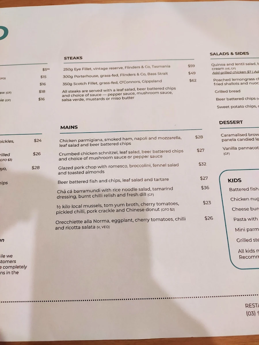 Menu, The Leveson