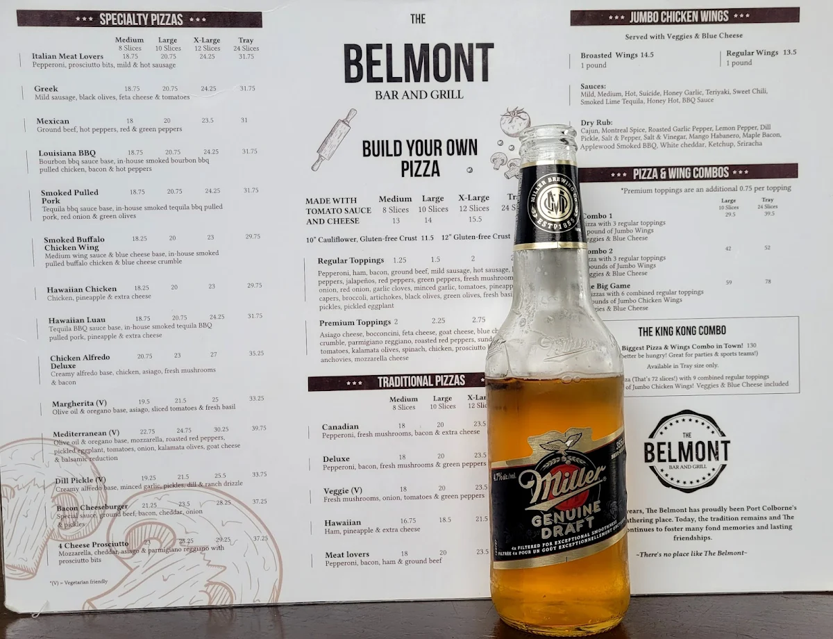 Menu, The Belmont Port Colborne