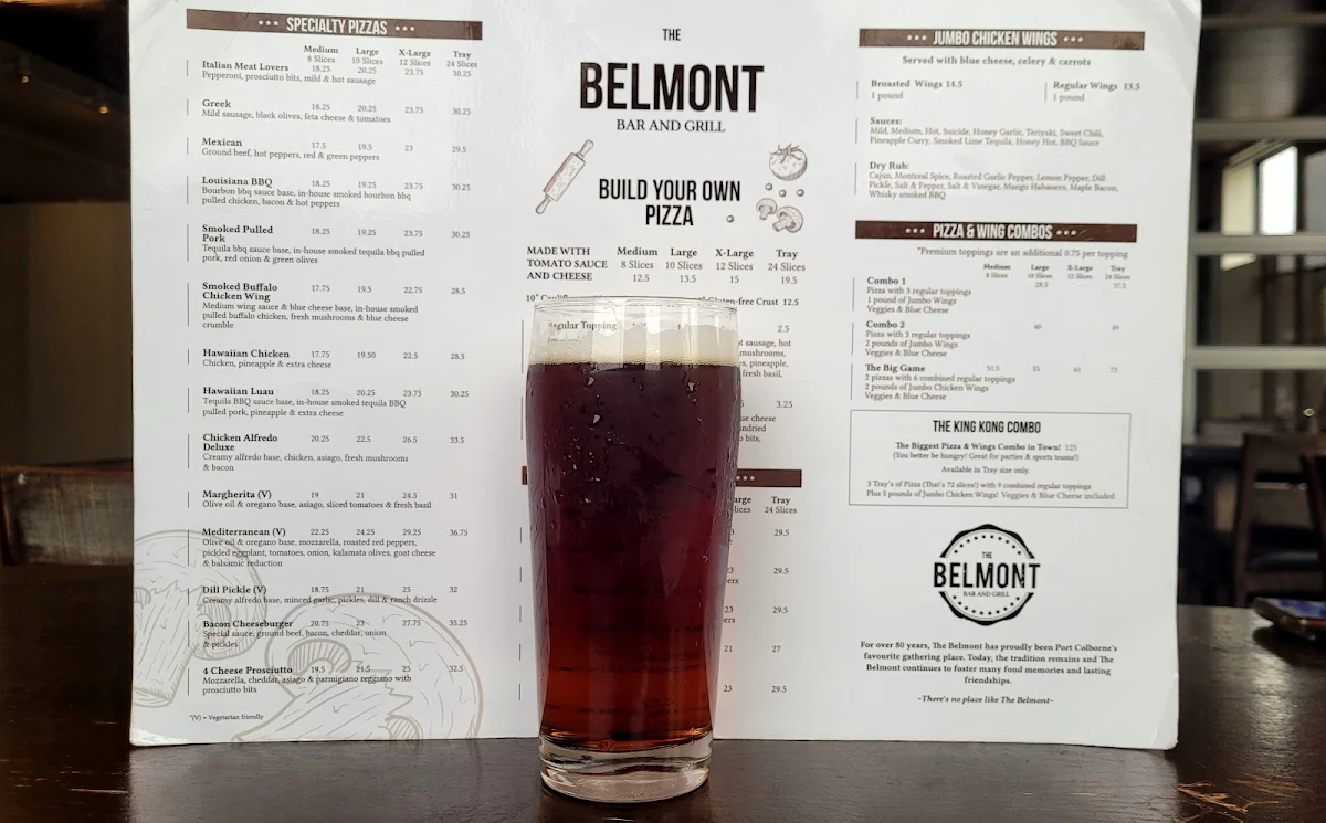 Menu, The Belmont Port Colborne