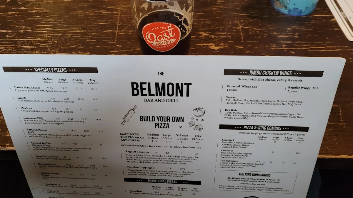 Menu, The Belmont Port Colborne