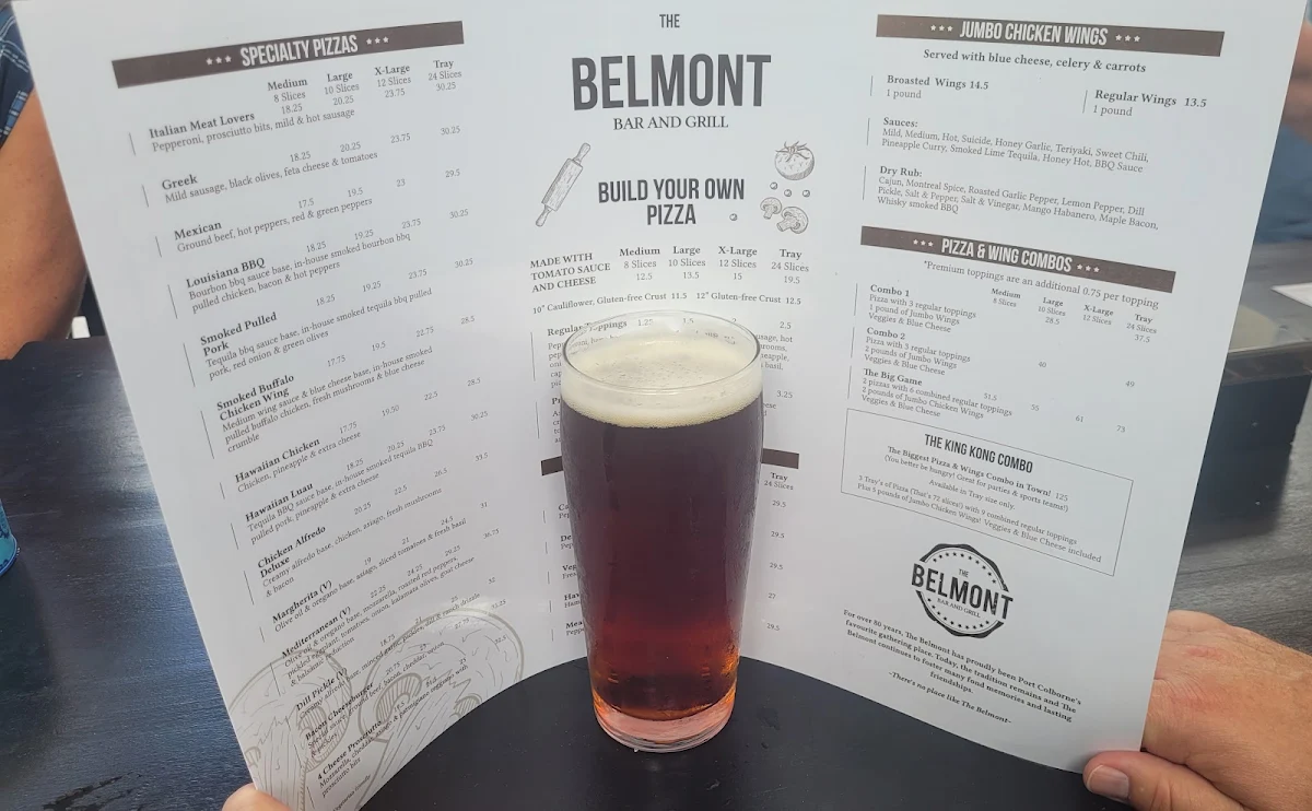 Menu, The Belmont Port Colborne