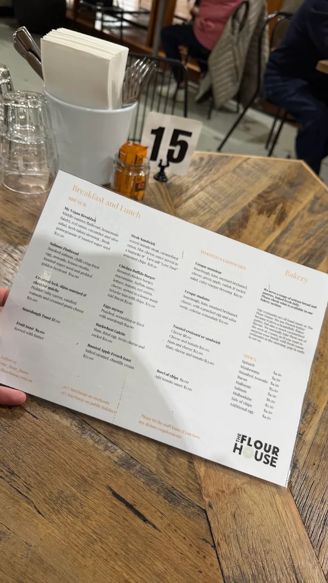 Menu, The Flour House Bakery