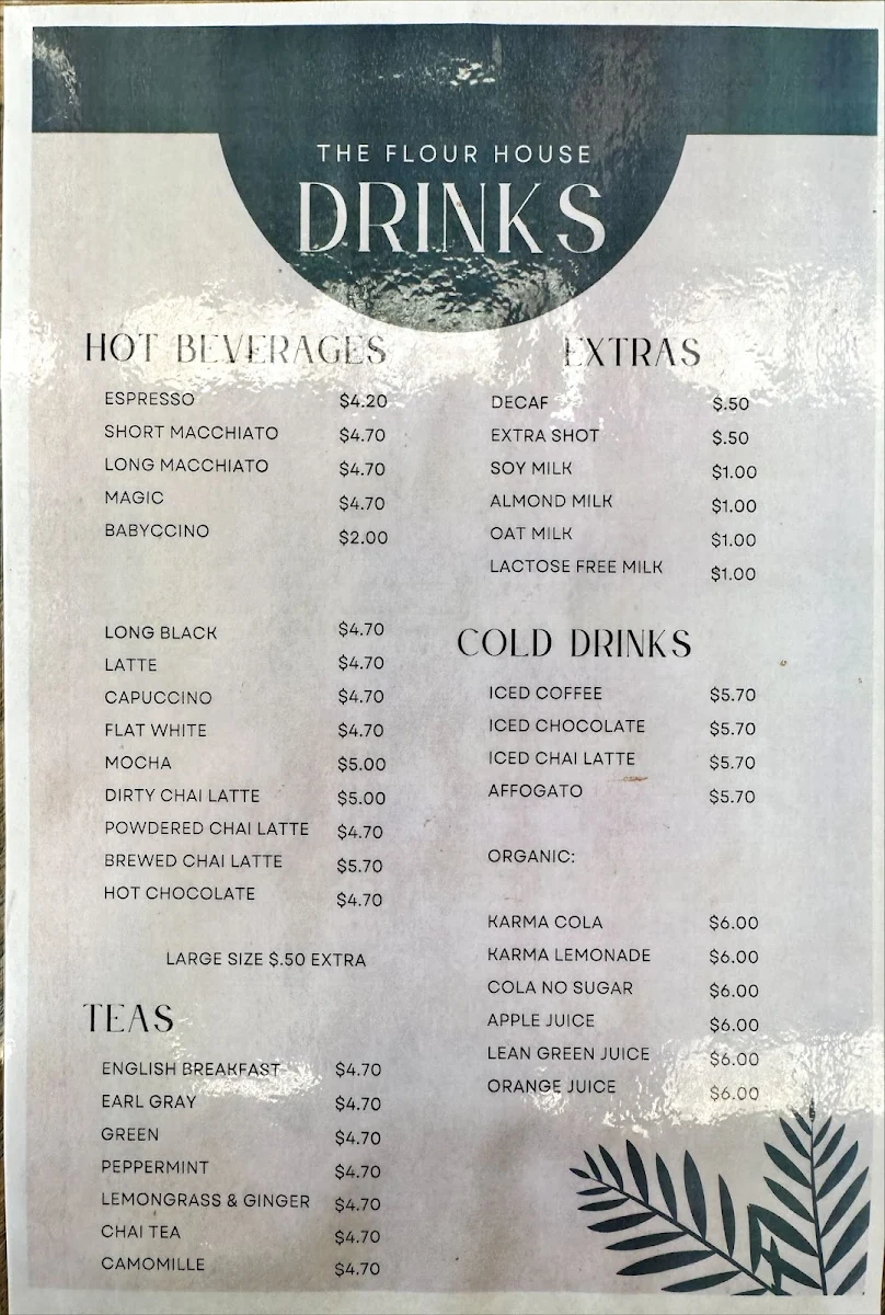 Menu, The Flour House Bakery