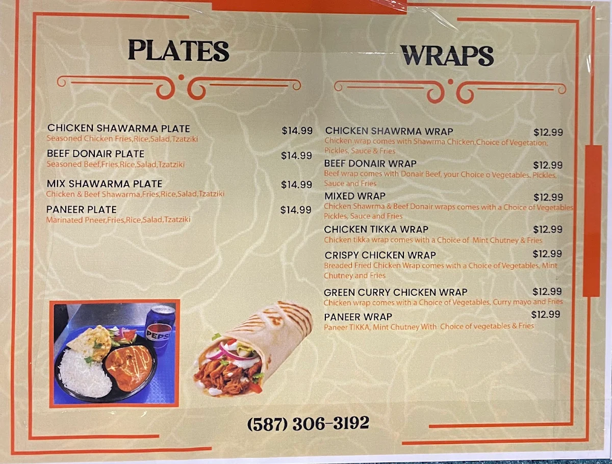 Menu, Grand House Restaurant- Parkland Mall