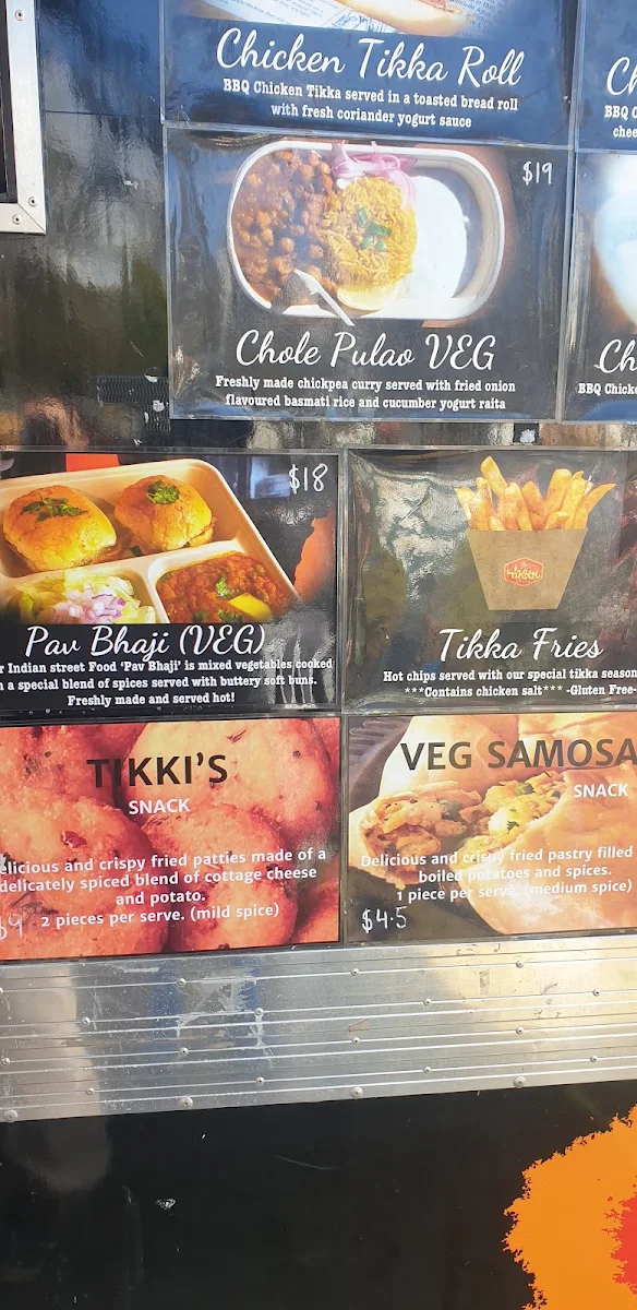 Menu, Tikka Stand Food Truck