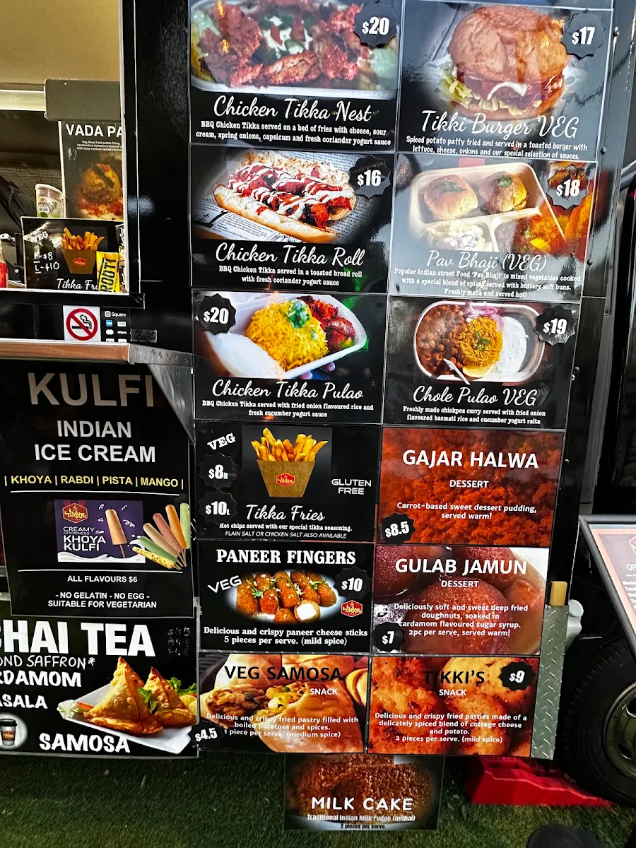 Menu, Tikka Stand Food Truck