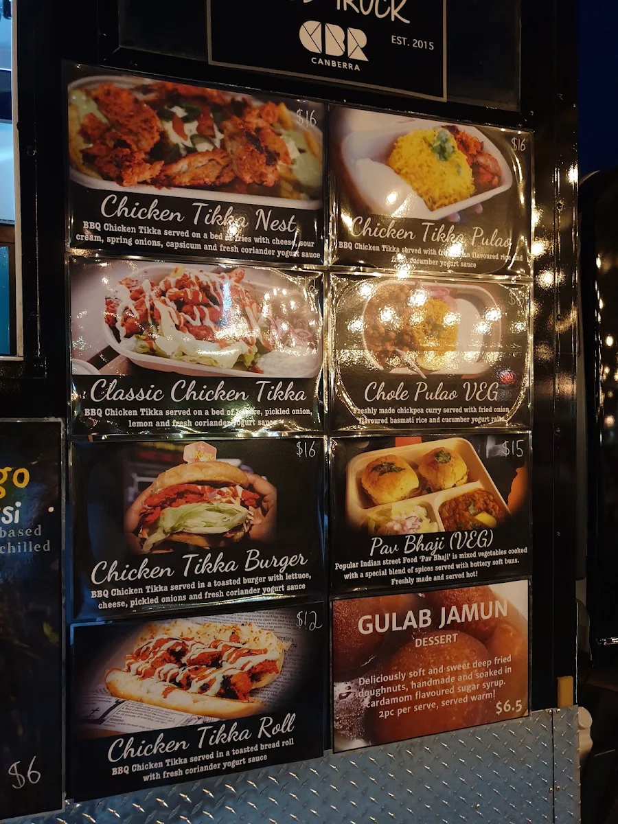 Menu, Tikka Stand Food Truck