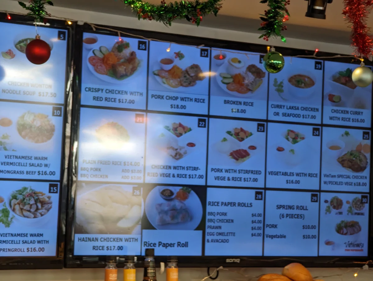 Menu, Vintam's Café