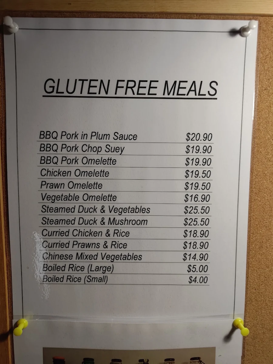 Menu, Kingsway Chinese Restaurant