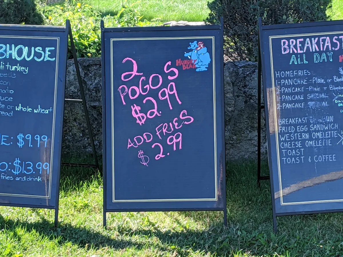 Menu, Hungry Bear Restaurant