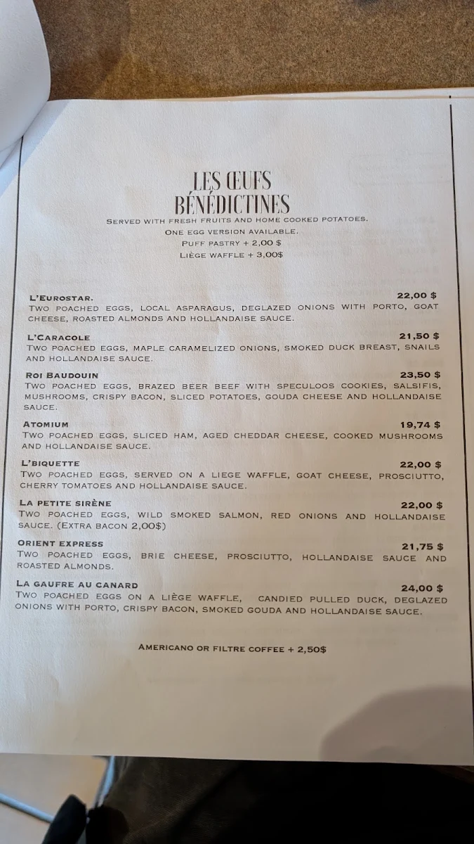 Menu, C'est Belge