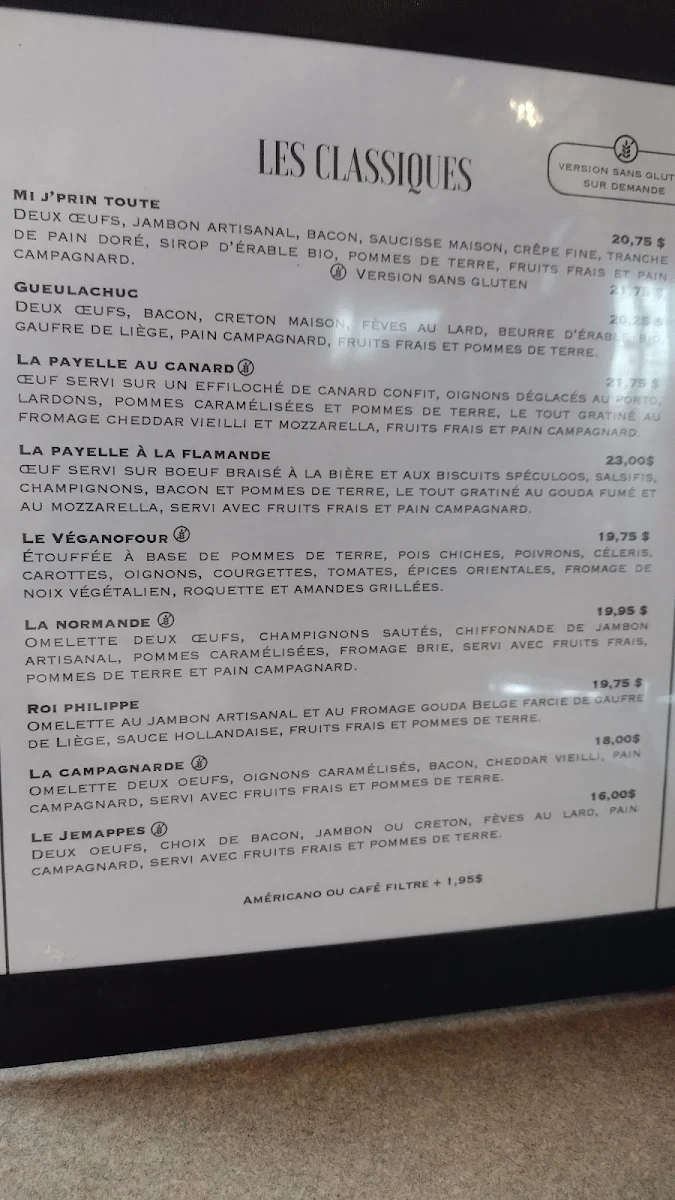 Menu, C'est Belge
