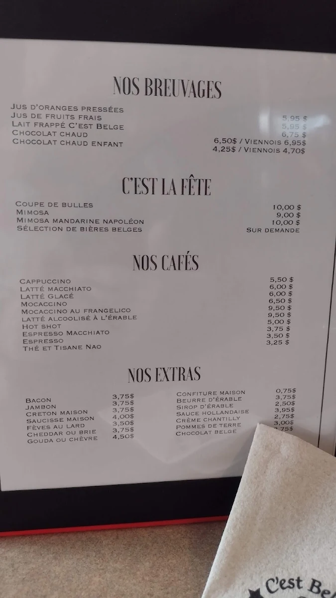 Menu, C'est Belge