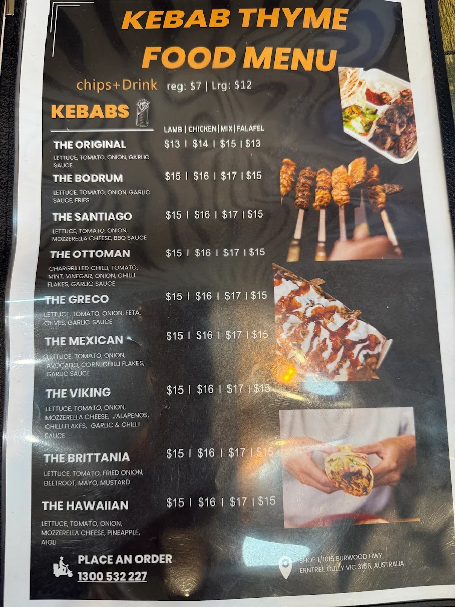 Menu, Kebab Thyme