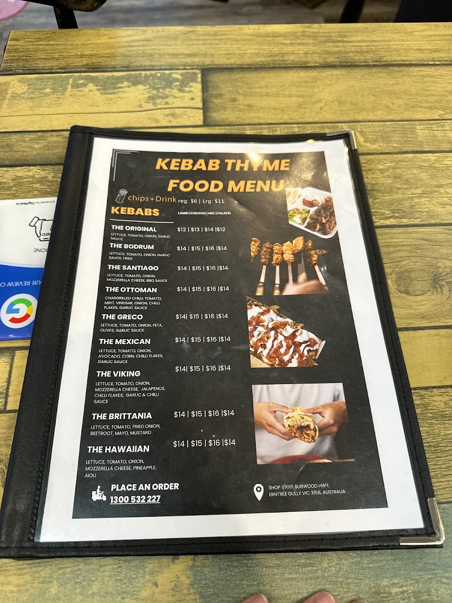 Menu, Kebab Thyme