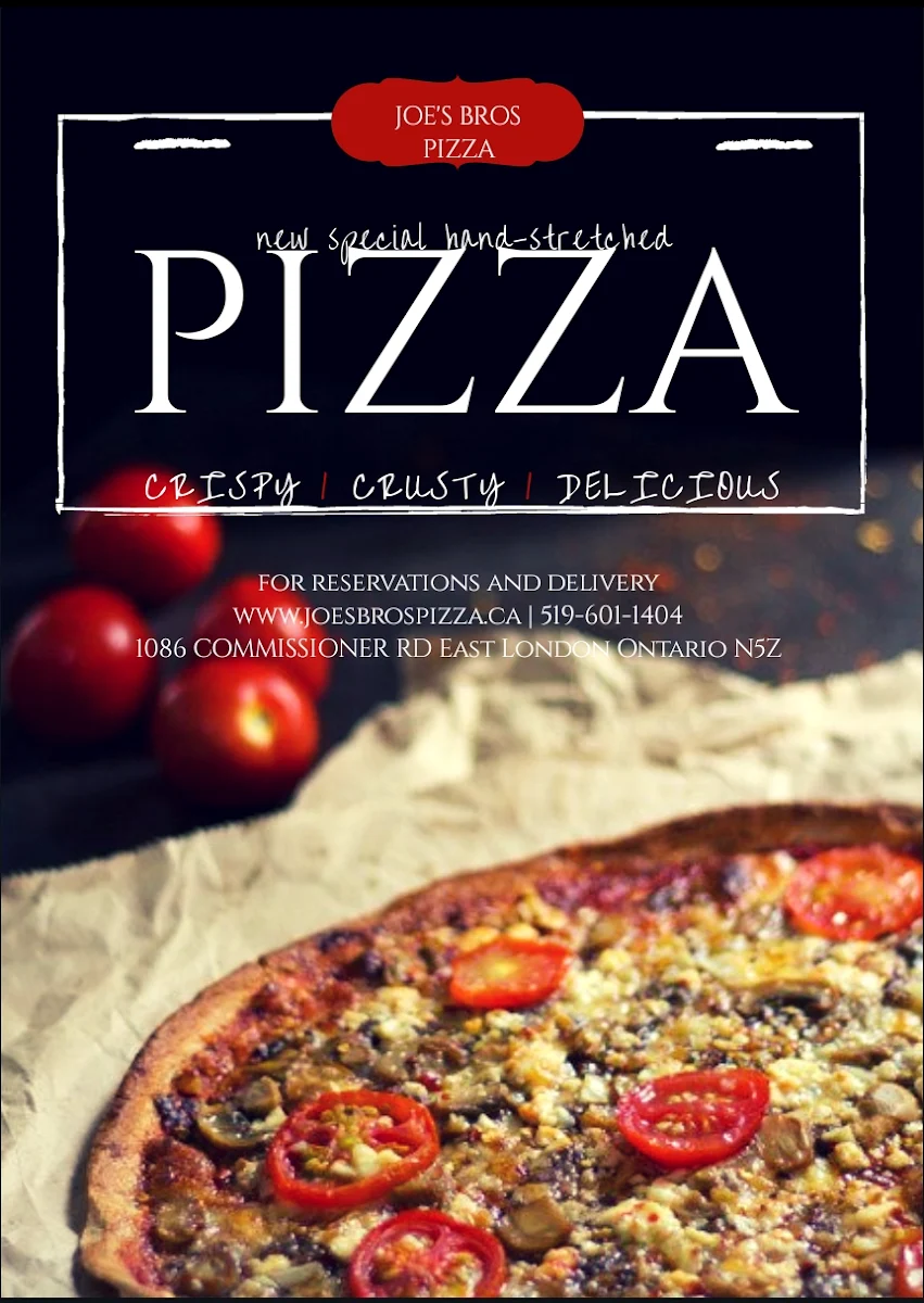 Menu, JOE'S BROS PIZZA PLUS