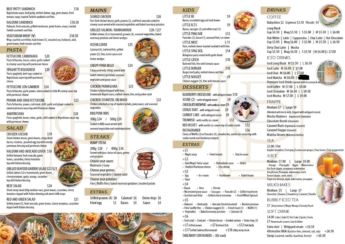 Menu, Emerald Cafe Brassall
