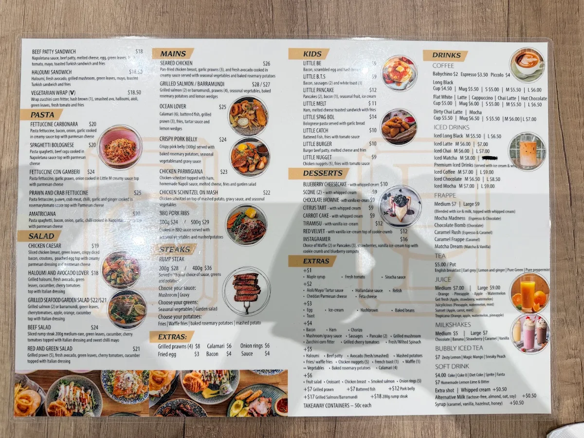 Menu, Emerald Cafe Brassall