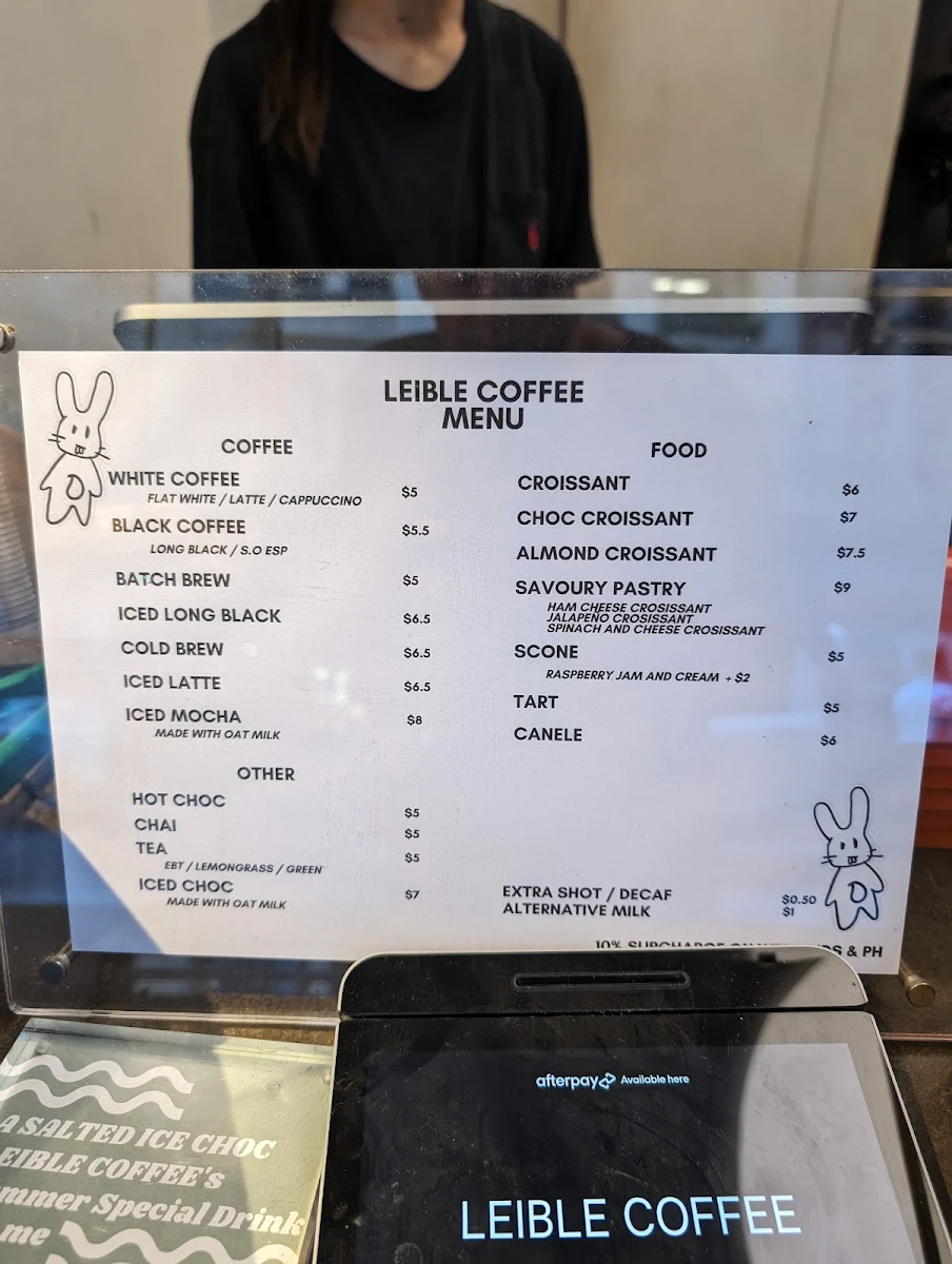 Menu, Leible Coffee