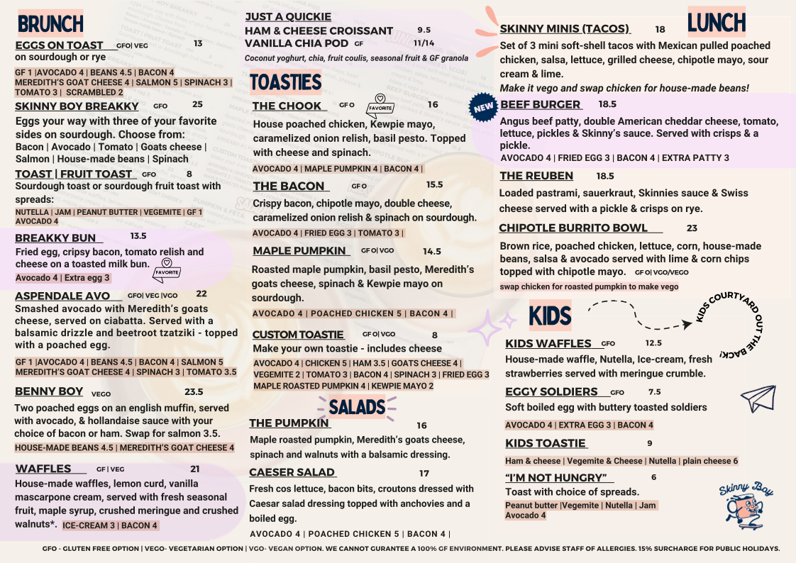 Menu, Skinny Boy Jim