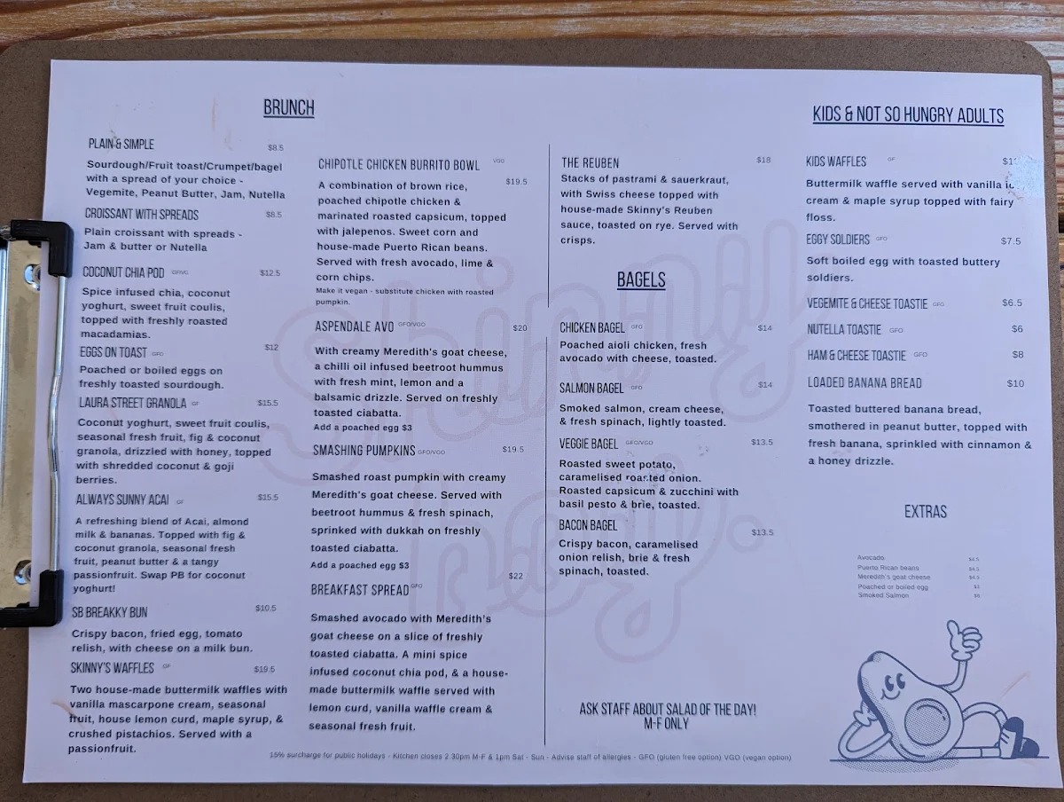 Menu, Skinny Boy Jim
