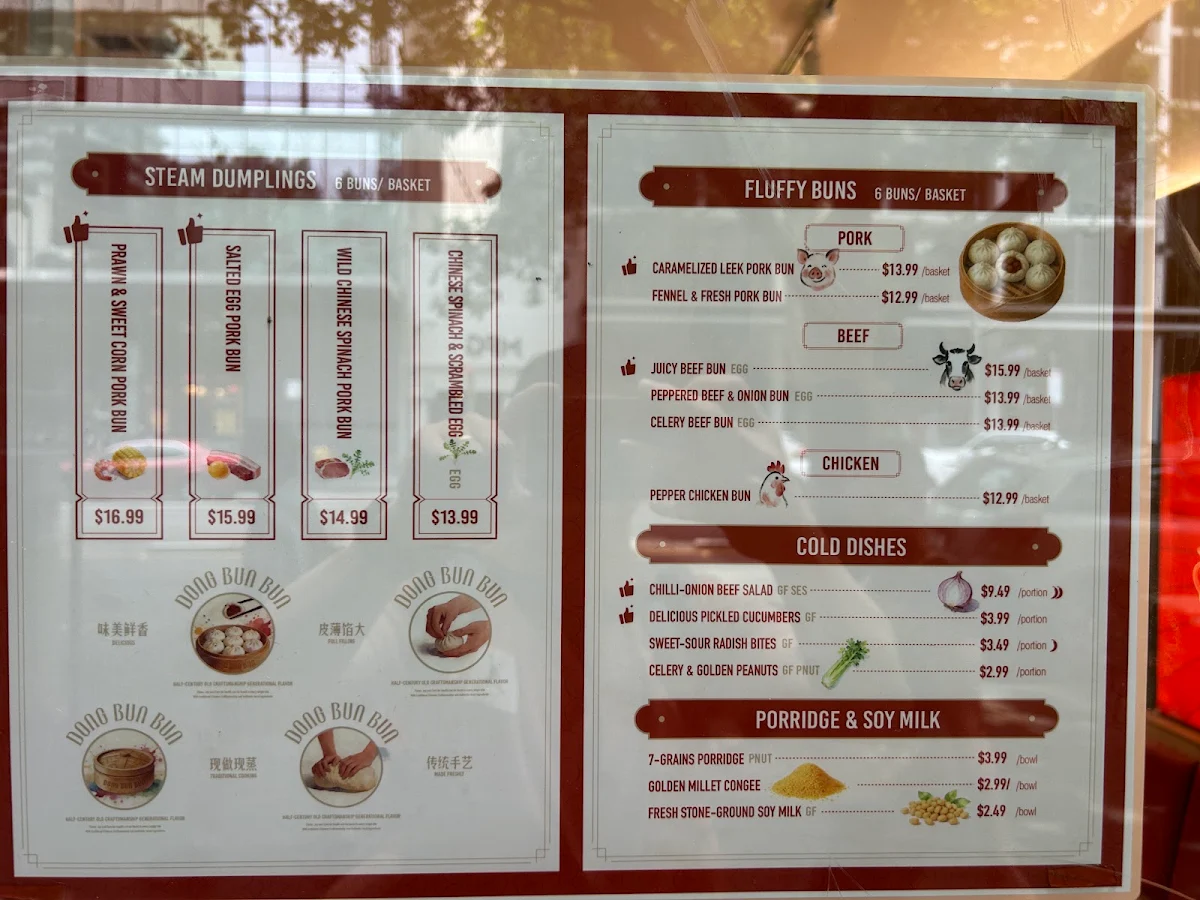 Menu, DONG BUN BUN