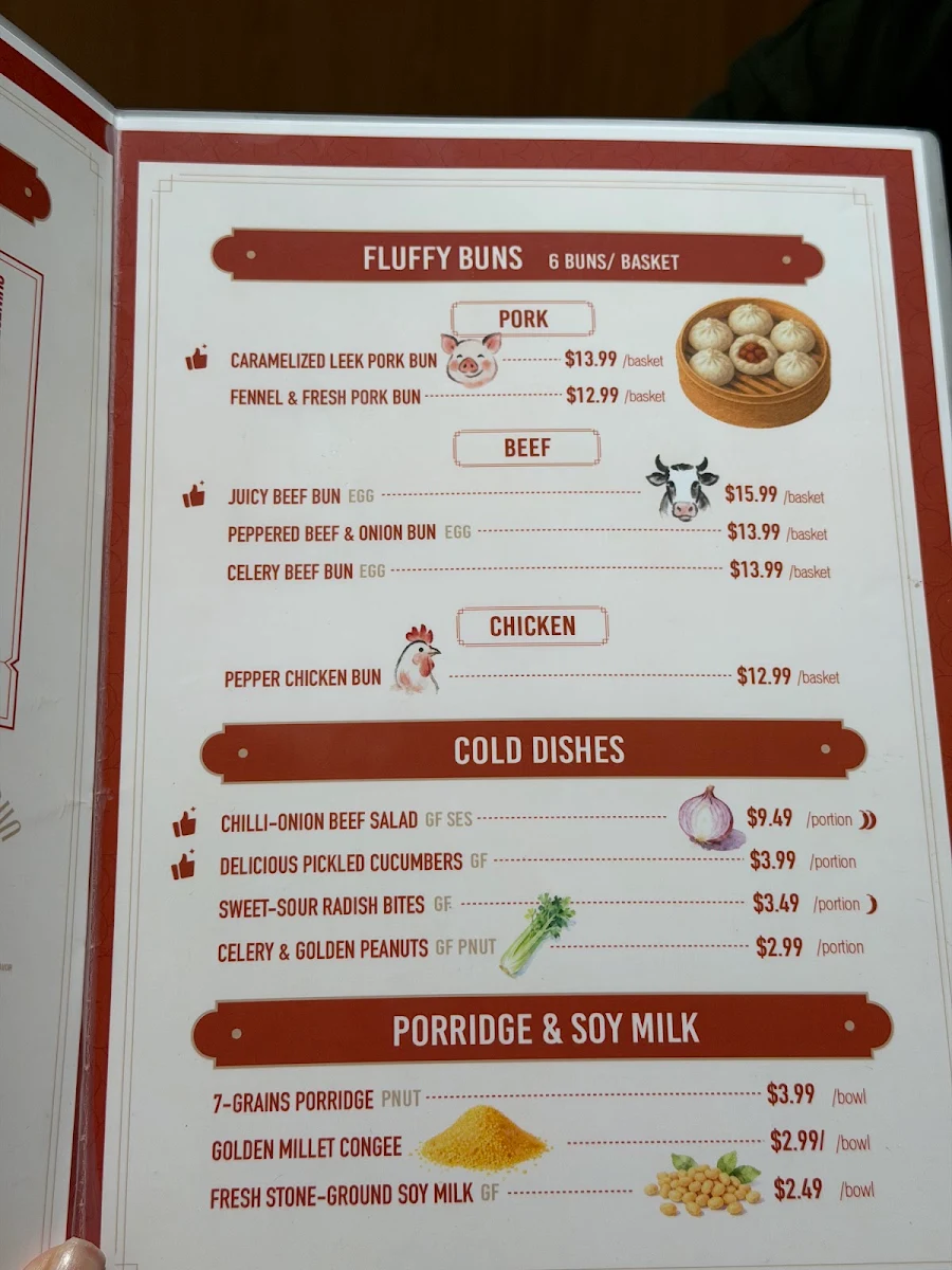 Menu, DONG BUN BUN