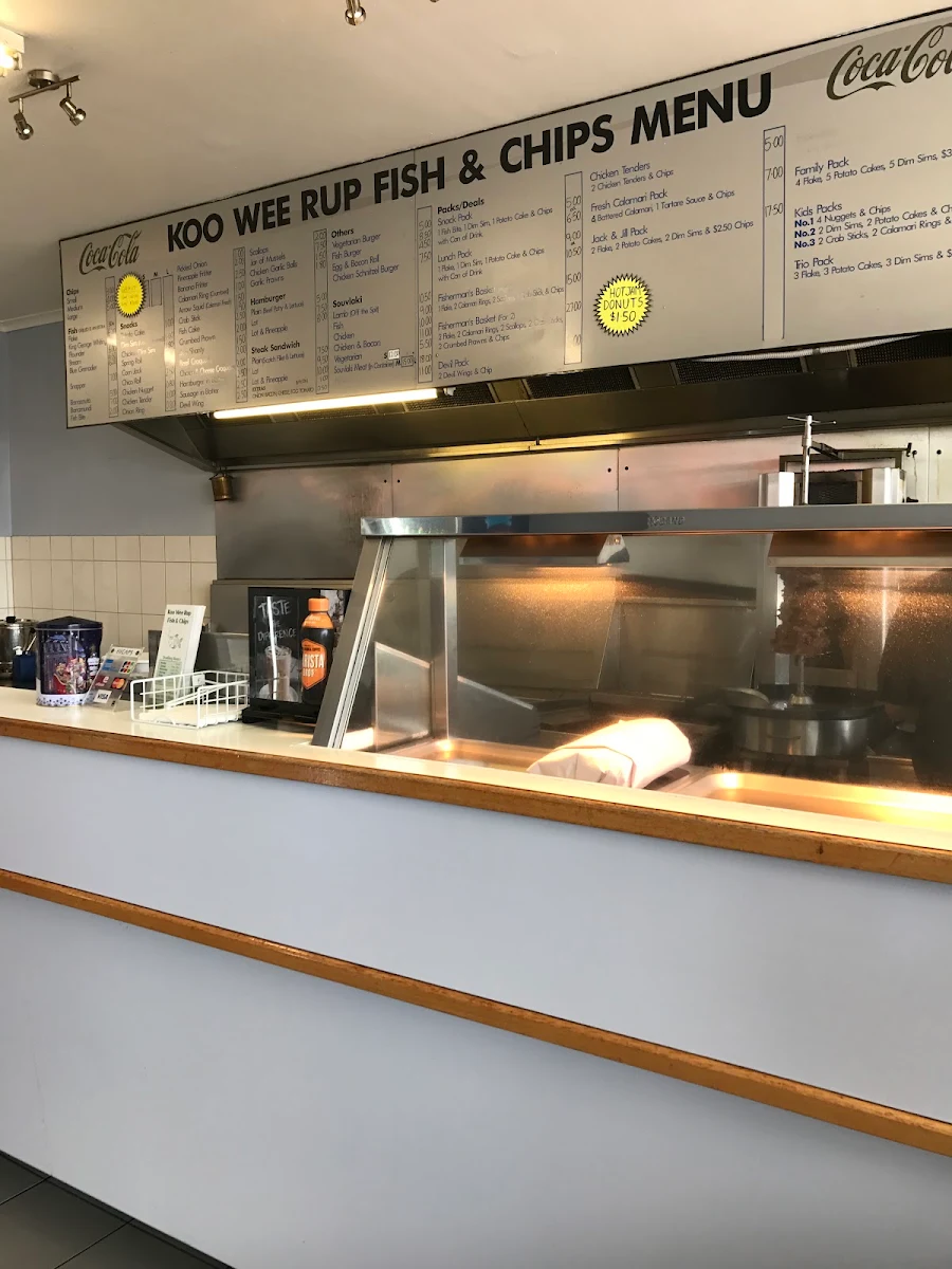 Menu, Koo Wee Rup Fish & Chips