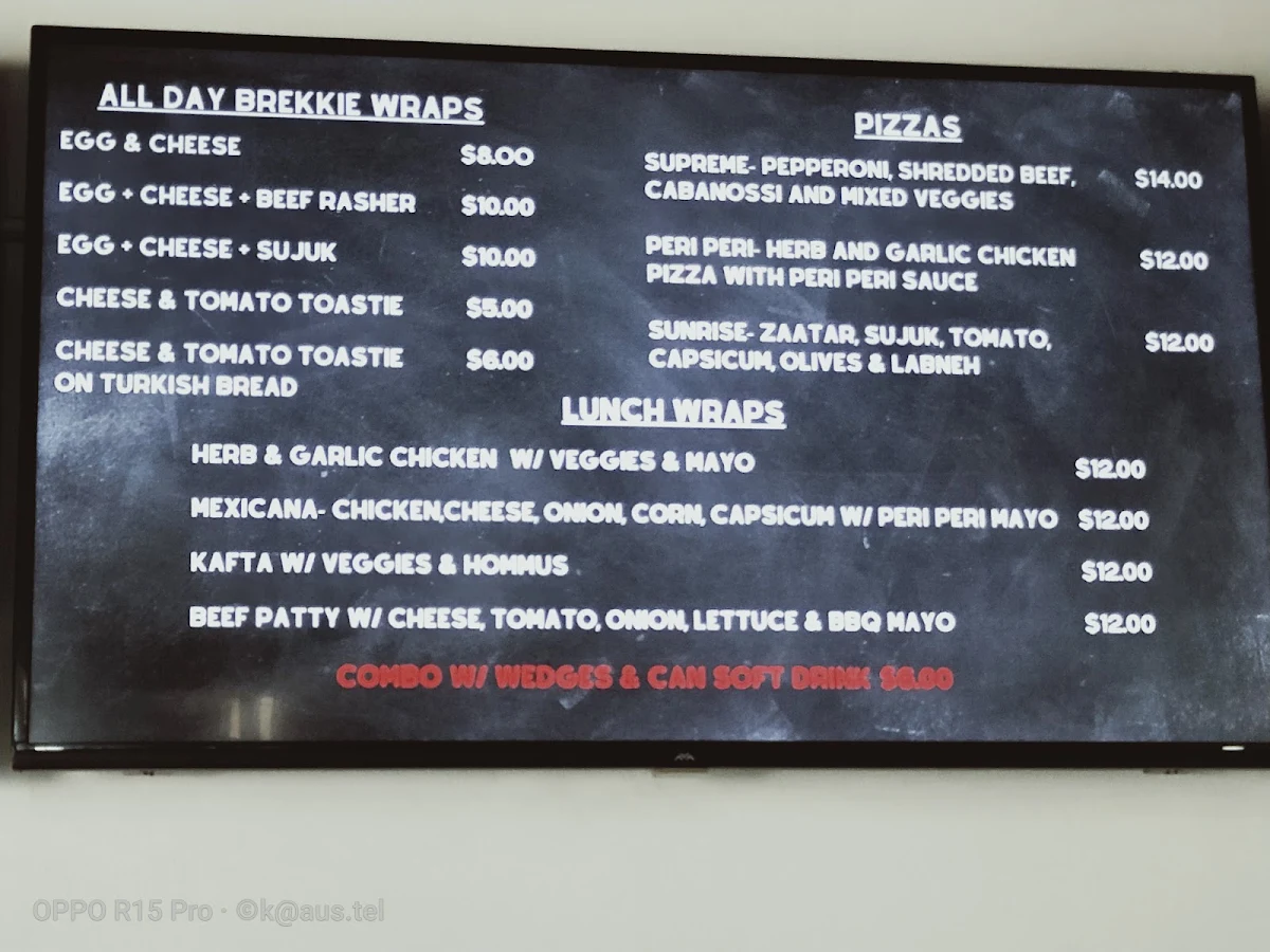 Menu, LA Moosh Bakery Cafe