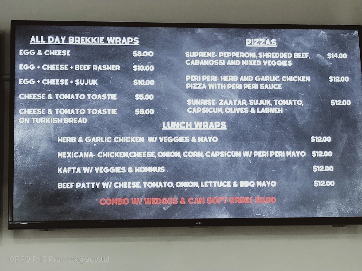 Menu, LA Moosh Bakery Cafe