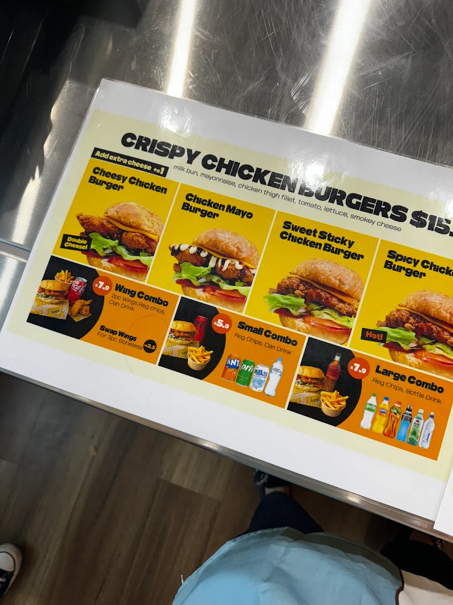 Menu, Krazy Bird Hornsby