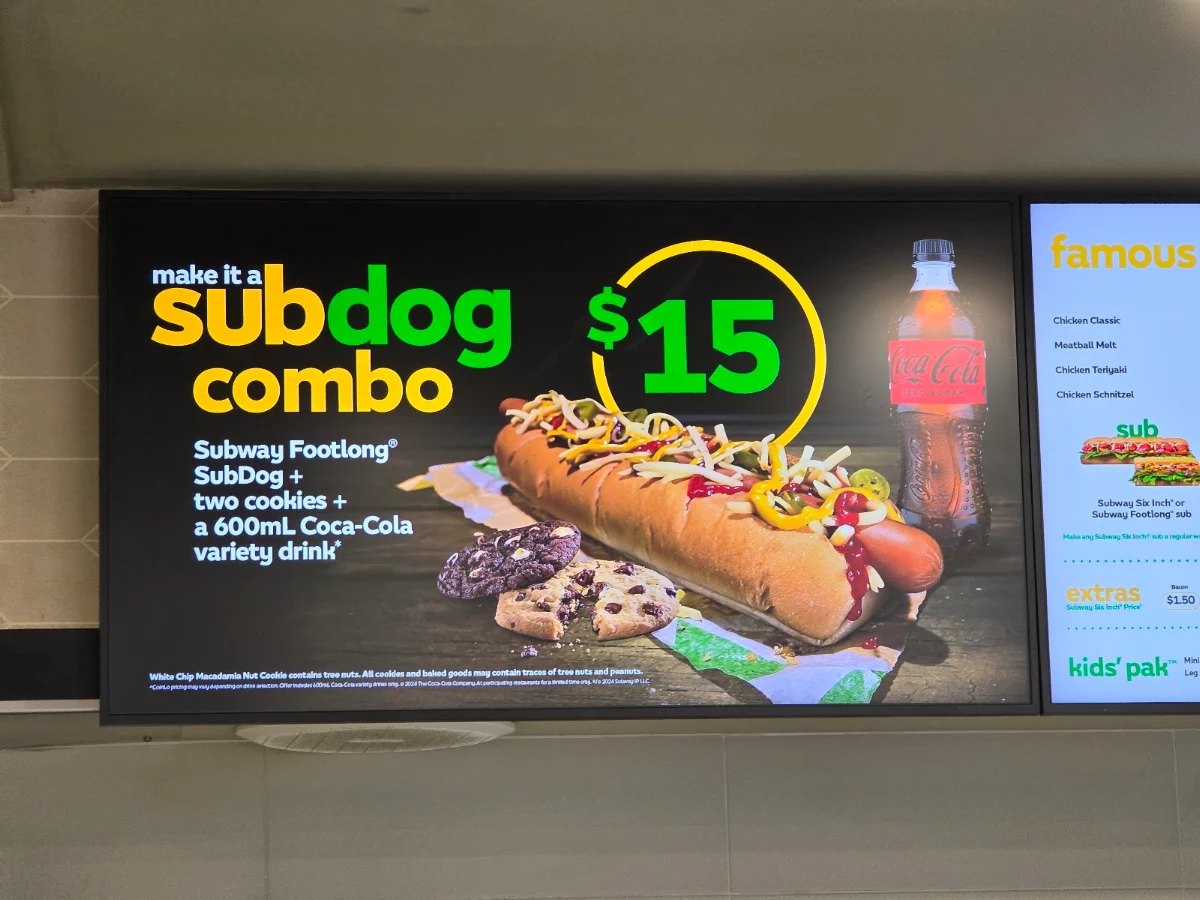 Menu, Subway