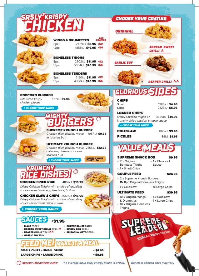 Menu, Supreme Leader Pimpama