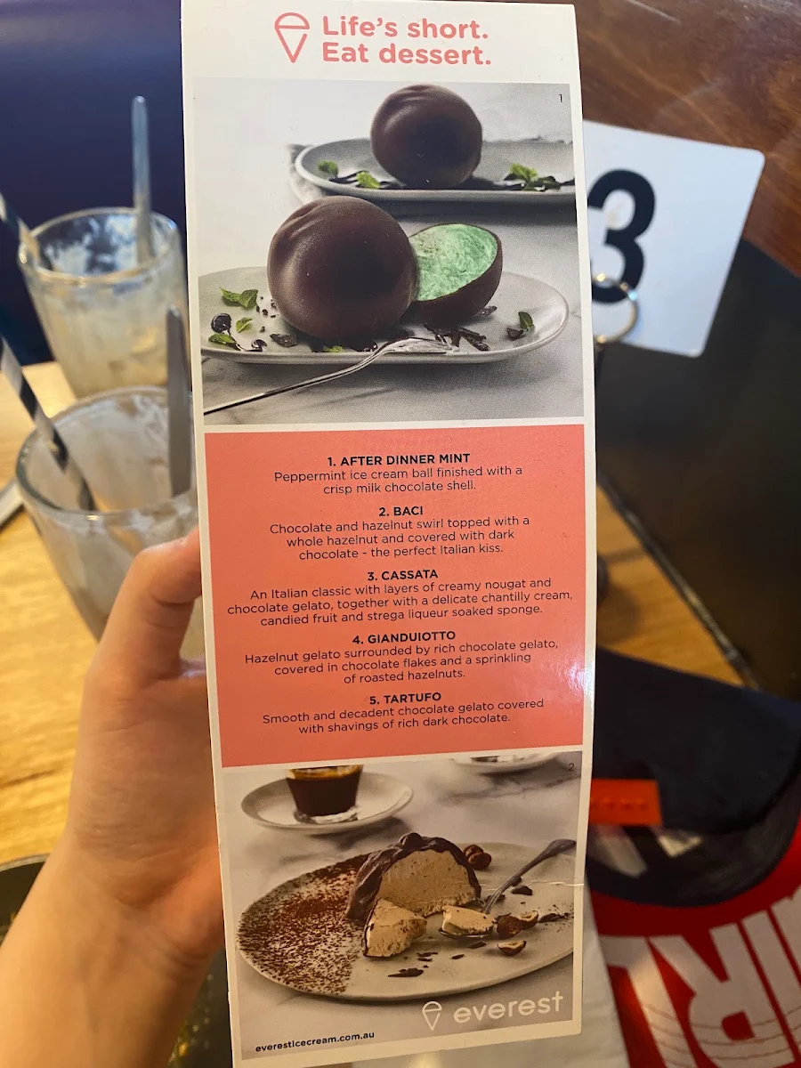 Menu, FRATELLI Frankston