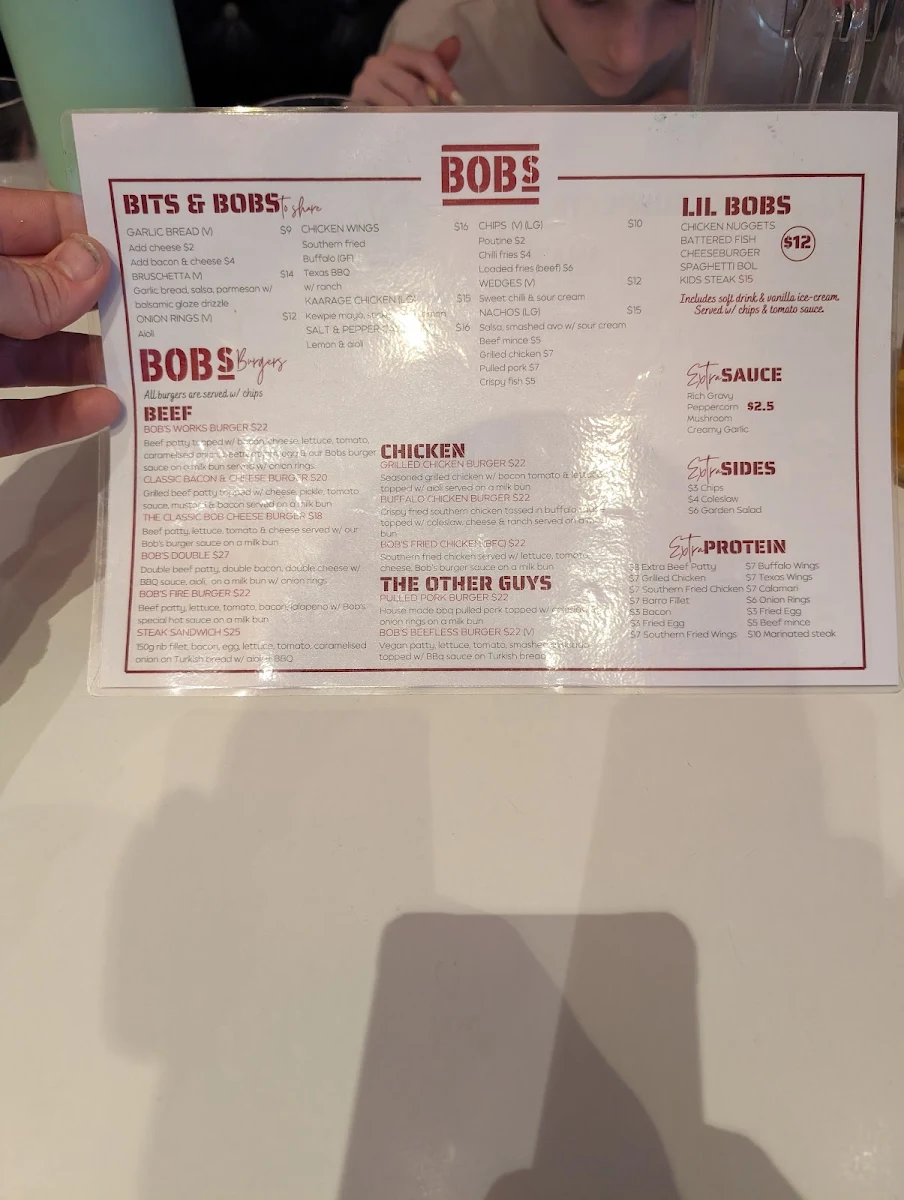 Menu, Oxley Tavern